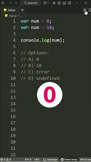 Think Fast, What's The Output? #javascript #coding #trivia #programming