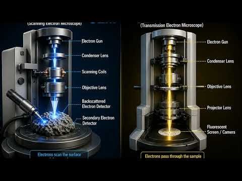SEM vs TEM Explained Clearly | Working Principle, Image, Differences | Electron Microscope Physics