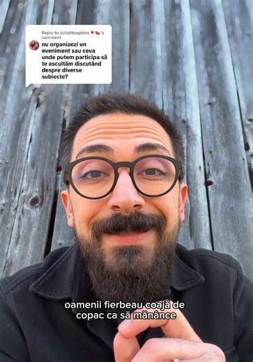 Replying to @JulieHoopkins🔻🍉 Iată că a venit și momentul primului eveniment din multele care vor urma. Doar că de această dată vorbim despre foamete, exces și amarul moderației, toate în contextul vieții noastre de astăzi. Pornim de la o poveste reală a anului 1946, în Moldova, când oamenii fierbeau coajă de copac ca să supraviețuiască. Dar discuția asta nu e doar despre trecut. Astăzi există o altă formă de foame - una care apare în exces. Dacă vrei să auzi toată povestea, te aștept la „Amaru