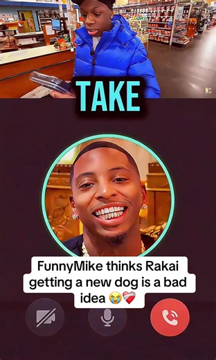 FunnyMike thinks Rakai getting a new dog is a bad idea 😭❤️‍🩹 #rakai #funnymike #kaicenat #trending #teamwork