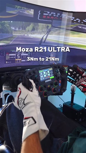 Just Another Sim Racer on Instagram: "Testing how much power I can handle with the new Moza R21 Ultra wheelbase. I’ll dive into the details in another video, but overall I’m really impressed with the improvements they’ve made."