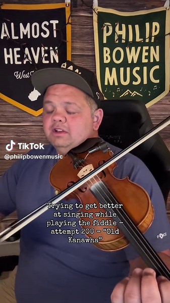 Way harder than it looks, but getting better. Tried to do some more complex movement, but man it’s hard to sing the melody while playing. “Old Kanawha” is closing in on the big 2 Milli on that one music service, so thank y’all for supporting. CWG and I have another one dropping soon that’s gonna be the saddest song of the year. Stay tuned. #oldkanawha #appalachia #countrymusic #folkmusic #fiddler