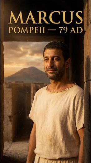 Meet Marcus. Pompeii, 79 AD. He had 6 hours to escape. He didn't run. 1,700 years later — they found him. 🌋 #pompeii #vesuvius #history #darkhistory #shorts