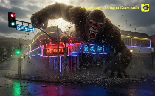 📍 Ecos del pasado: el Bar Anthony’s y su chango en la fachada 🐒 Hubo un tiempo en que el bulevar costero tenía un guardián peculiar: un chango gigante que sonreía desde lo alto del Bar Anthony’s. Para muchos ensenadenses y visitantes, era imposible pasar por la zona turística sin notar aquella figura que marcaba el pulso nocturno del puerto. El Bar Anthony’s fue durante décadas uno de los sitios más reconocidos de Ensenada, ubicado en la esquina del bulevar Costero y la calle Miramar. Un lugar