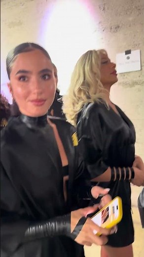 Backstage with Blacktape Project Dragon Models just before the runway show in Los Angeles starts