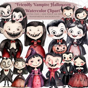 Watercolor Vampire Clipart Set | Cute Halloween Graphics (digital Download) - Etsy Australia