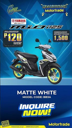 Motortrade Yamaha New Mio I 125 with registration subsidy worth 1,500