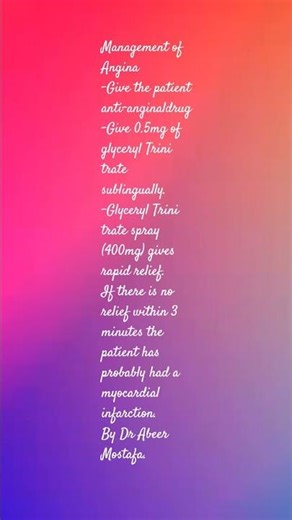 Management of Angina #angina