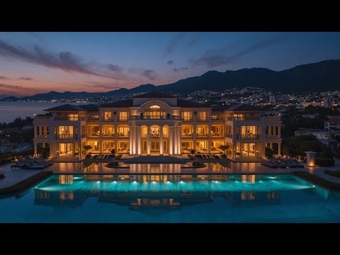 Inside a $185 Million Ultra-Luxury Mega Mansion in Monaco | Modern Black Marble Villa Tour (8K UHD)