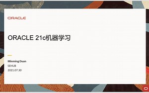 【Oracle 公益课堂】Oracle 21c机器学习