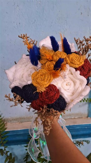 So many inspirations for my bridal bouquet, but this set made it. 🫶 Many thanks to our Best Man for the arrangement! 💛 #crochet #diybride #fypシ゚viralシfypシ゚viralシalシ #wedding #crochetflowers | The Crocheting Tita