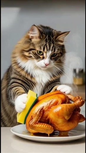 Naughty Cat Washes a Hen & Deep Fries It 😱🍗 Funny Cartoon Story Gone Wild!