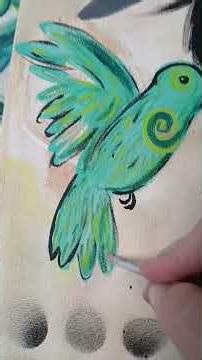 Difuminado de óleo sobre acrílico con el amor del corazón del colibrí #cinthyapicazo #tecnicadearte