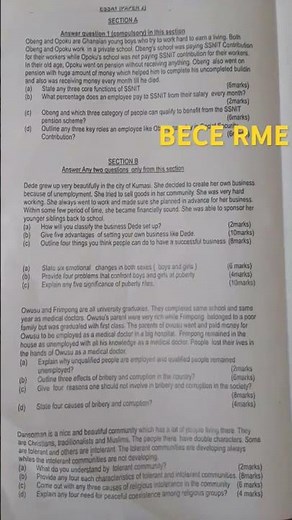 BECE RME 2024 (Solve All)