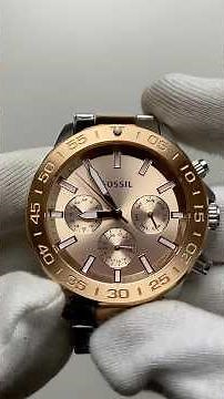 Fossil Bannon Two Tone (Rose Gold/Silver) multifunction three-hand stainless steel watch