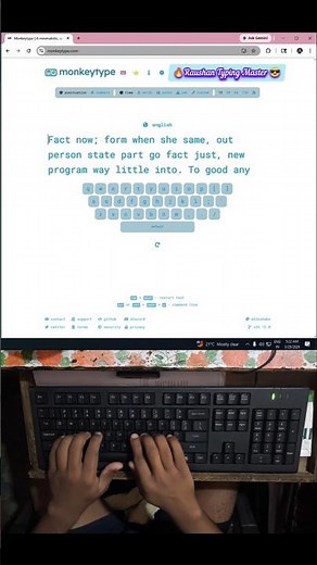 100 WPM Typing Speed Look with 100% Accuracy 😱 #typing #fasttyping #typingtest #raushantypingmaster