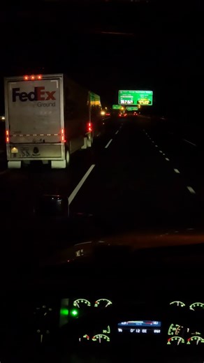 FedEx Double Trailer Passing Me at Night 🚛 Can You Drive One? #shorts