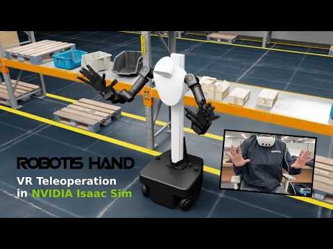 AI WORKER #13: ROBOTIS HAND VR Teleoperation in NVIDIA Isaac Sim - Real Control, Virtual Tasks