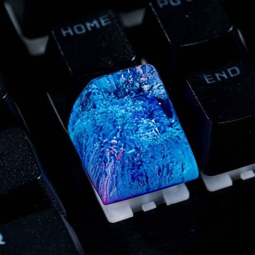 Artisan Resin Keycap, Blue White Swirl Custom MX Mechanical Keyboard Key, Handmade Unique Gaming Setup Accent Gift for PC Gamers - Etsy
