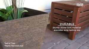 Watch Alpine Indoor/Outdoor Stone-look Squared Planter, Large on Amazon Live