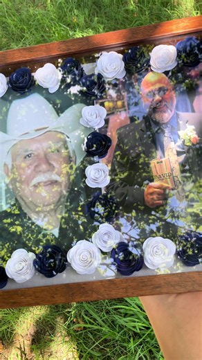 Memory Shadow Box 💙🤍#shadowbox #giftideas #decor #present #crafter #regalo #smallbusinesscheck #memoryunlocked #crafts #papercraft