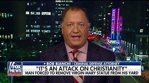 “In this country, let’s face it, Catholicism has always been under attack.” Former Baltimore prosecutor Debbie Hines and criminal defense attorney Bob Bianchi joined Shannon Bream on "Fox News at Night" Friday to discuss out the case of a man in a religious freedom fight with his homeowners association over a statue of the Virgin Mary. | Fox News