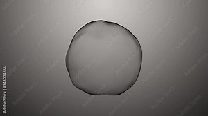 A transparent soap bubble on a light background changes shape. A thin sphere on a light gray background smoothly deforms and slowly rotates Stock Video