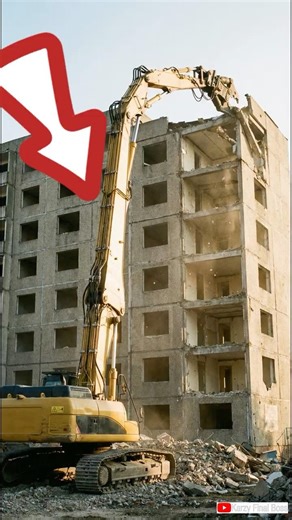 Demolition Goes WRONG! 😱 Building Falls on High-Reach Excavator #fail