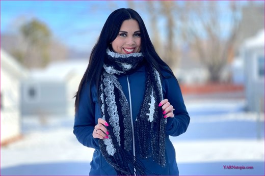 How to Crochet Tutorial: DIY Painted Gray Scarf by YARNutopia by...