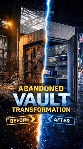 Abandoned City Bunker Vault Transformation 😱 From Ruins to Future Tech Base