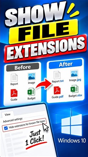 How To Show File Extensions in Windows 10 ( 2026 )