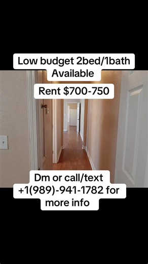 HOMES FOR RENT Utility included. Per allowed 1 Bed/1 Bath $400 2 Beds/ 2 Baths - $650 3 Beds/ 2 Baths - $800 3 Beds/2.5Baths-$1000 4 Beds/3 Baths - $1,200 Submit your zip-code, directly to DM for fast response All this house is available to move in asap.send a message directly 1 (989)-941-1782#fyp #realtour #apartmenttour #relatable #lowbudget