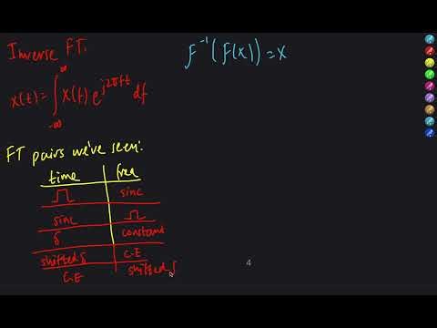 Fourier Transform 6 (Inverse FT, FT Pairs, FT Properties)
