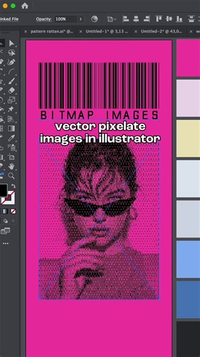 Tutorial on how to add a bitmap effect on any image in illustrator 🥰 *save to remember this bitmap effect tutorial* 😘 #graphicdesigners #illustratortutorial #adobeillustrator #graphicdesigntutorial