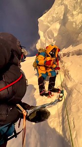 K2 Expedition 2023 The Bottleneck is a narrow couloir, which is overhung by seracs from the ice field east of the summit. In this clip you can see, our guides and clients traversing the K2 bottleneck at mid morning the most challenging and dangerous part of K2 summit push where every step life saving decisions and it has to be right, No choice there. It is our 2nd successful year for K2 with record summit under the leadership of @lakpa_mountaineering K2 summit 27th July 2023 📹 Lakpa Sherpa summ