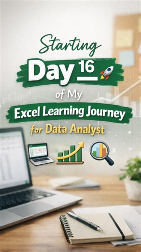 Akshaya Bhandari on Instagram: "Day 16 of my Excel learning journey 📊 • Learned statistical functions in Excel • COUNT, COUNTA, COUNTIF • SUM and SUMIF • AVERAGE, MAX, and MIN • Practiced implementing them on real data Strengthening the basics that are used daily in data analysis 💚 . . . . #ExcelLearning #ExcelDay16 #StatisticalFunctions #DataAnalyticsJourney #AdvancedExcel LearningInPublic AspiringDataAnalyst StudyReels"