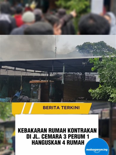 Kebakaran Hanguskan 4 Rumah Kontrakan di Cibodasari