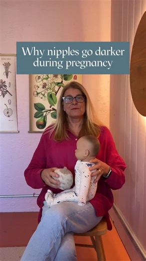You might already know that your nipples and areolas darken during pregnancy… but did you know why? Hormonal changes increase the skin’s pigment, helping make the nipple easier for your newborn to see and latch onto. Just your body getting ready for breastfeeding. Pretty magic! 💛🍼 #breastfeeding #lactationconsultant #baby #fyp #explore | Libby & Co.