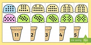 Subitising Ice Cream Teen Numbers Matching Activity Game