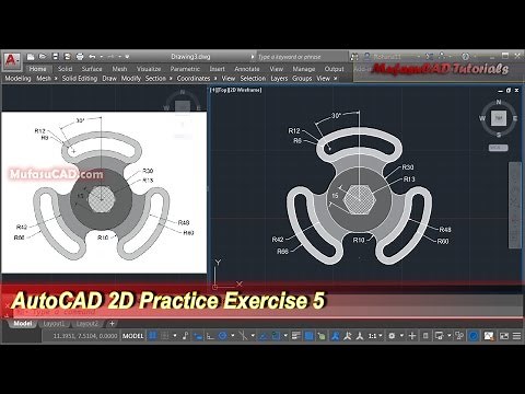 AutoCAD 2D Practice Drawing | Exercise 5 | Basic Tutorial