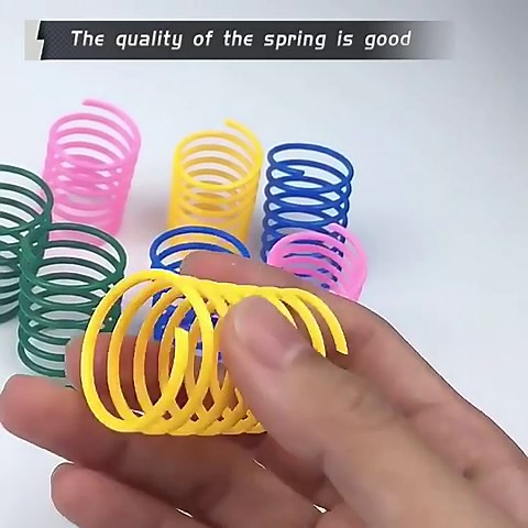 Mesen Cat Spring Toys, 32 Packs Colorful and Durable Plastic Spring coils That Attract to swat, Interactive Cat Toys for Indoor Cats and Kitten, Springs Cat Toys
