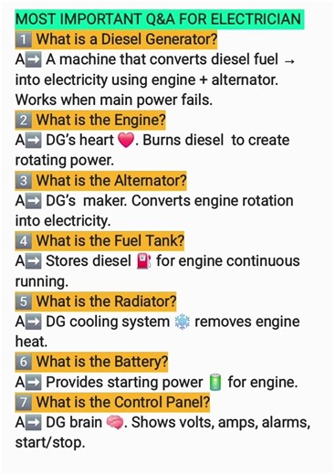 Most important equipment in industry Diesel Generator Explained#electricalengineering #starter#plc