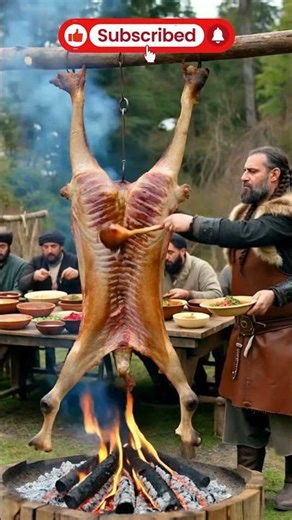 🐫🔥 Viking Chef Roasts a GIANT Camel Over Open Fire | Epic Outdoor Feast! ⚔️🍖 #meat #animals