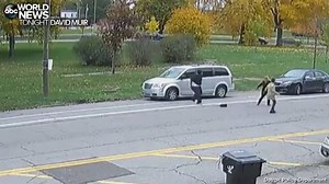 BROAD DAYLIGHT: The Detroit Police Department is searching for two suspects in this brazen daytime robbery, with one man caught on camera exiting a vehicle using a weapon to frighten two women into dropping their purses. https://bit.ly/2TlF2fQ | ABC World News Tonight with David Muir
