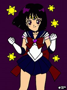Sailor Saturn coloring page, printable Sailor Saturn