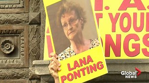 Survivors of the Montreal experiments at Allen Memorial Institute rally for justice