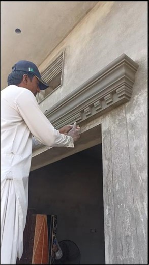 diy cement paster design window