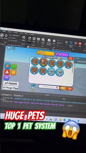 [😱Huge Pets] Egg Hatching System - Roblox Pets System (UNCOPYLCOKED)