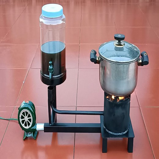 How to make a stove that burns used waste oil effectively replacing gas | Genius Hands DIY