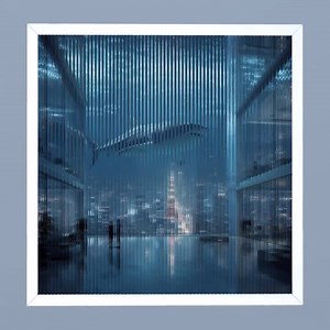 Lenticular Surreal Wall Art - “skyline Abyss” Futuristic Wall Decor, Shark Above the City - Etsy